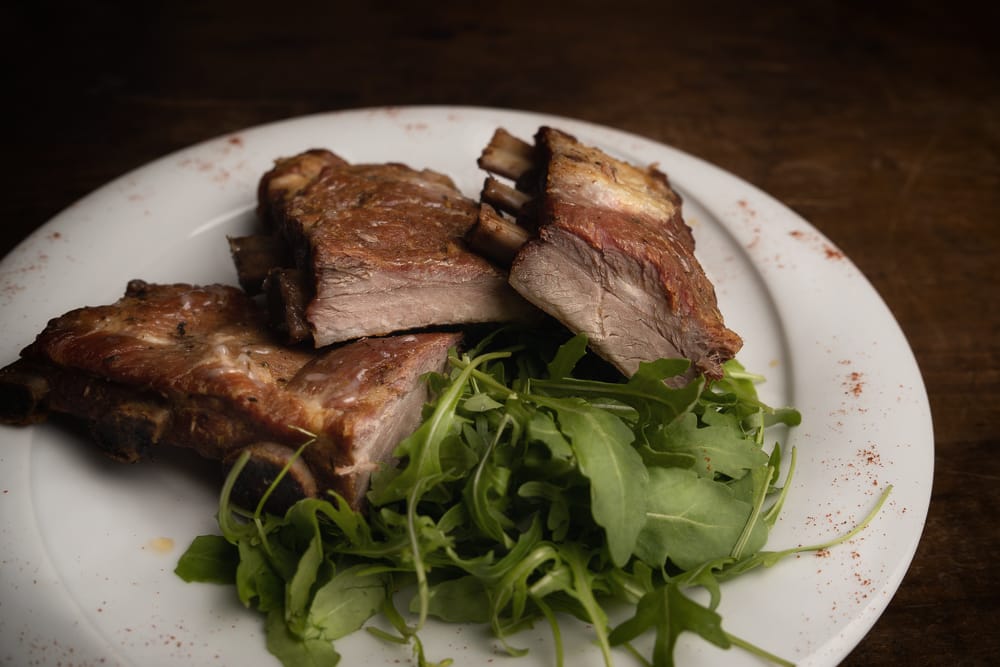 Grilled chops close-up